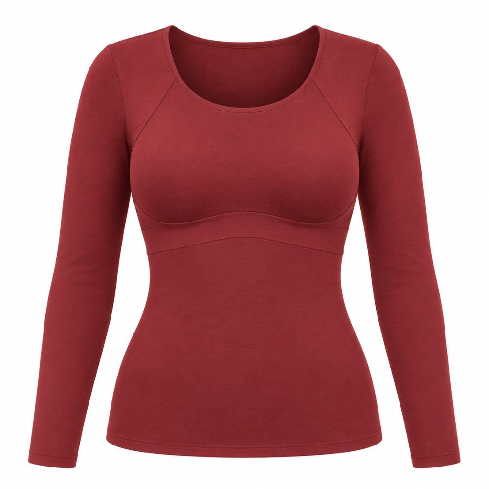Built-In Bra Long Sleeve Comfort T-Shirt